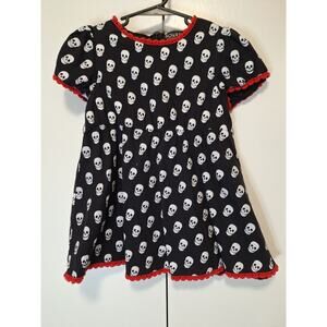 SourPuss Clothing Girls Cotton Skull Dress 4t